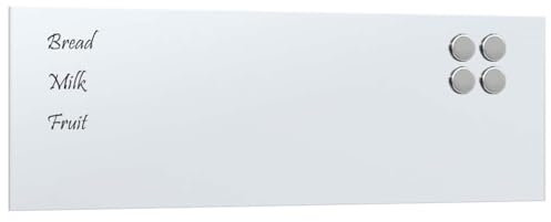 vidaXL Magnettafel Wandmontage Weiß 60x20 cm Hartglas, Glastafel, Wand Magnettafel, magnetische Kreidetafel, magnetische Tafel, Schreibtafel