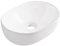 AQUAUNO Aufsatzwaschbecken ROSA 48x35 cm Oval – Weißes Keramik Waschbecken ohne Hahnloch und Überlauf – Sanitärkeramik Waschschale Bad modern