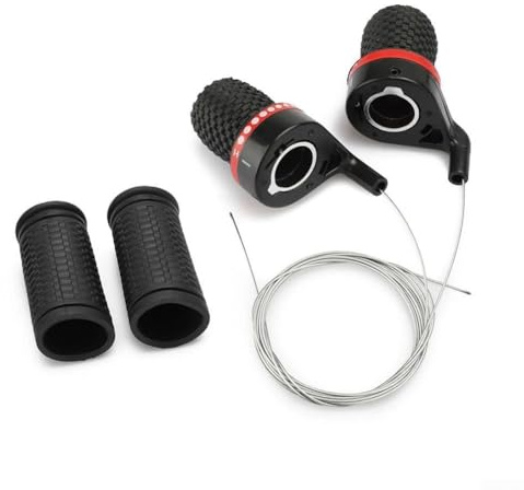 Ensemble de leviers de vitesses pour vélo de montagne, 7 vitesses torsadées avec commandes gauche et droite, poignée de guidon de 22,2 mm, pièce de rechange antidérapante en caoutchouc pour vélo de