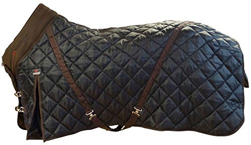CATAGO Stalldecke 500 g Füllung schwarz mit braun 420D Gehfalte Kreuzgurte (145 cm)