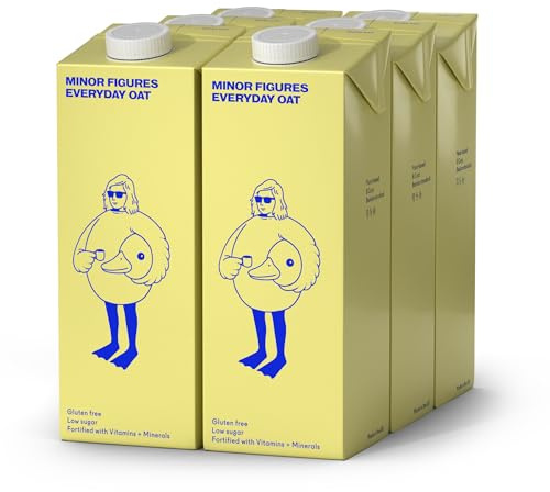 Minor Figures Everyday Oat Drink, 6 x 1L, Made in The UK, Fortified with Vitamins & Minerals, Plant-based, Vegan, Non-GMO, No Added Sugar, Shelf Stable.