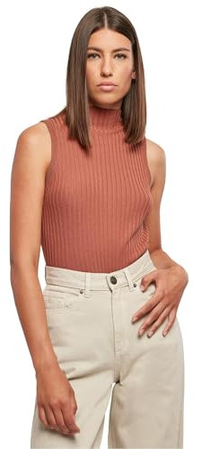 Urban Classics Damen Top Ladies Rib Knit Sleevless Body Terracotta XXL