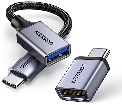 UGREEN Adapter USB C auf USB (2 Stück) 10Gbps Handy OTG Adapter kompatibel mit iPhone 17 16 15 Serie MacBook Pro Mac mini Galaxy S24 S23 Huawei P60 usw (Grau)