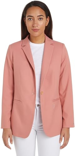 Tommy Hilfiger Damen Blazer Regular Elegant, Rosa (Teaberry Blossom), 38