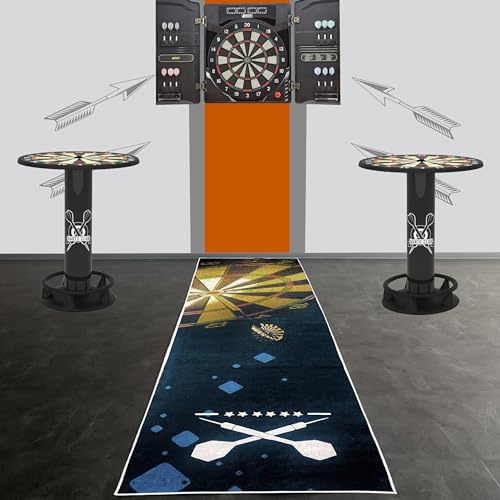CARPETIA Tapis de fléchettes Cible fléchettes détaillée Ligne de Lancer Blanche marquée 100x285 cm