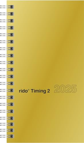 rido/idé fickkalender modell Timing 2 (2025), 2 sidor = 1 vecka, A6, 176 sidor, glanslåda, guldfärgad