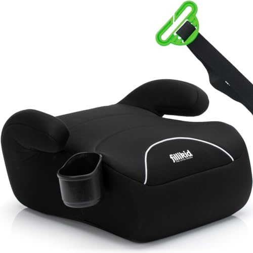 Kindersitzerhöhung Sitzerhöhung i-Size Norm Kinder Auto Sitz ECE R129 mit Gurtführung Schwarz