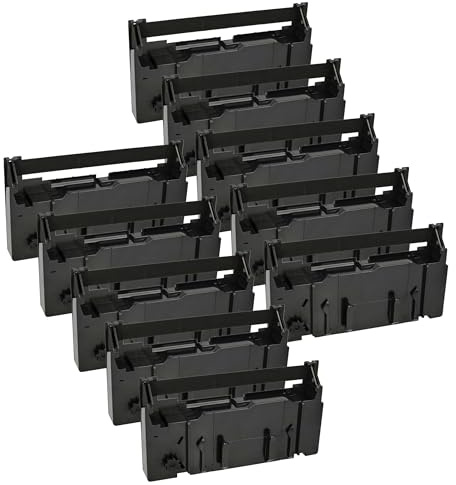 vhbw 10x Cinta de color de escritura reemplaza Epson C43S015356, ERC-18B, ERC-18 para impresora de matriz o de tickets - negro