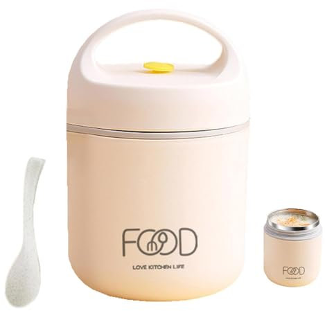 Soup Containers Thermal - 2-Tier Vacuum Insulated Stackable Stainless Steel Thermal Lunch/Snack Box,Thermal Containers Keeps Food Hot Cold For School Travel Picnic