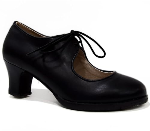 El Rocio desde 1980 Zapatado de Flamenco de Doble Suela y Cordones (Negro, Sistema Tallas Calzado EU, Adulto, Mujer, Números, Estrecho, 35)