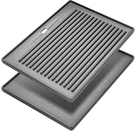 43 cm x 32 cm Cast Iron Grill Plate for Enders Monroe Pro 4 SIK Turbo, Pro 3 SIK Turbo, Landmann Triton 3 and 4 Burners, Enders Boston 6 Gas Grill, Cast Plate Griddle Plancha for Broil King Baron