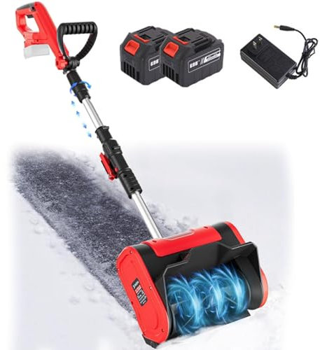 Pelle à neige sans fil sans balais, balayeuse à neige électrique manuelle, pelle à neige de 32 cm de largeur, petit outil de nettoyage de neige domestique, outil de nettoyage de neige,2Battery