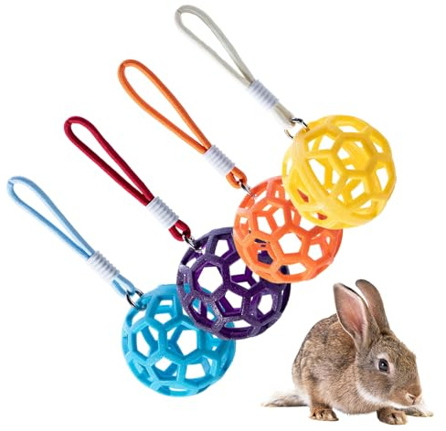 Hay - Palla da alimentazione per conigli, giocattolo per animali domestici, giocattolo per animali domestici | Bunny Hay - palline per l'alimentazione | 4 pezzi Hay Feeder per coniglio | per