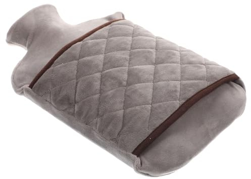 LAPYAPPE Bolsa de Agua Caliente Portátil de 2000ml Funda de Algodón y Pvc, Calentador de Manos Compacto para Invierno Frío, Alivia Cólicos y Resfriados Color Aleatorio