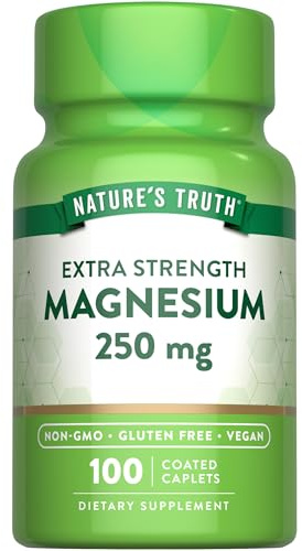 Nature's Truth Magnesium Supplement | 250 mg | 100 Caplets | Vegan, Non-GMO & Gluten Free