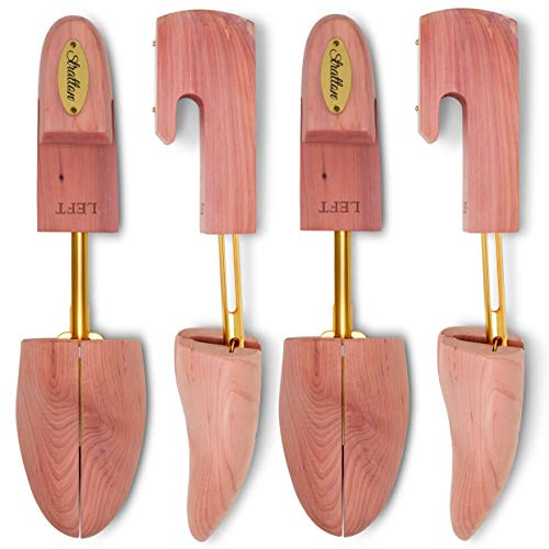 STRATTON MEN’S ADJUSTABLE SPLIT TOE CEDAR SHOE TREE - GROWN IN USA (Large / 10 - 11 US) 2 PACK