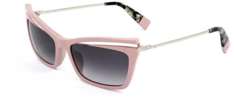 Furla Unisex SFU348 Sunglasses, Shiny Pastel Pink 0816, 57