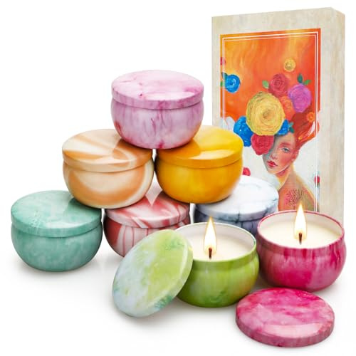 Duftkerzen Geschenke für Frauen 8er Pack Kerzen Zuhause, Aromatherapie, Stressabbau, Weihnachten, Hochzeit, Bad, Yoga, Geschenk zum Muttertag und Valentinstag
