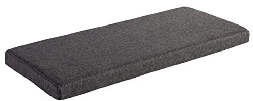 AFEBOO Cojín para banco de 2/3 plazas para interiores o exteriores, cojín antideslizante suave lavable para terraza, cocina, comedor (gris oscuro, 90 x 50 x 5 cm)