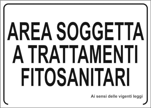 M-ITALY CARTELLO SEGNALETICO - area soggetta a trattamenti fitosanitari - Adesivo Extra Resistente, Pannello in Forex, Pannello In Alluminio (30x42, Alluminio)