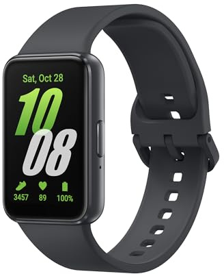 SAMSUNG Galaxy FIT 3 [2025, 40MM] 1.6 AMOLED Display | IP68 Water Resistant | 14 Days Battery Life | 100+ Watchfaces | 100+ Exercise Modes | International Model (Fast Charger Bundle, Black)