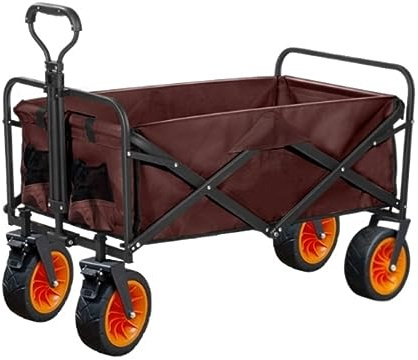 TOTIKI Carrello da Giardino Outdoor Utility Wagon 8 Ruote Carrello da Campeggio Pieghevole Portatile Negozio da Giardino Sport Spiaggia Carrello A Mano Cuscinetto 150 kg Carretto Spiaggia(C)