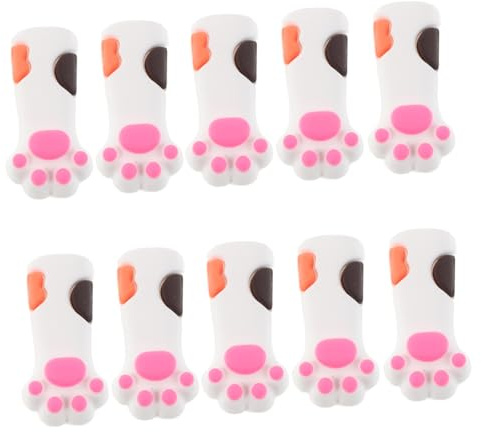 HAPINARY 10 Piezas de Silicona para Tijeras de Cutículas Forma de Patas de Gato Fundas Elásticas para Herramientas de Manicura y Pedicura Cubiertas Resistentes y Reutilizables para Pinzas