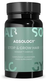 Absology Stop & Grow Hair – Integratore Alimentare - Aiuta contro la Caduta dei Capelli, Stimola la Crescita - Uomo e Donna - Complex KeranatTM, Biotina, Ferro, Estratto di Carciofo - 60 Capsule