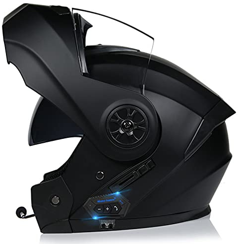 ZHEN Modulable Casque Moto Homologué ECE Homme Et Femme Bluetooth Flip Up Casque Adulte Moto avec Double Visière pour Anti-Collision Casque Scooter Casque Integral Modulable pour Locomotive