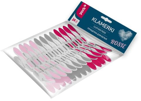 YORK Juego de 24 Pinzas para la Ropa en 3 Colores Pastel, Pinzas para la Ropa con Agarre Suave, Pinzas para la Ropa sin impresión, Pinzas de plástico Estable