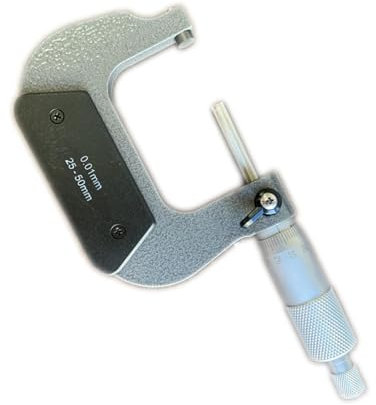 Outside Micrometer, Metric 25-50mm (0.01mm Graduations) High Precision External Micrometer, Precision Machinist Tool for Mechanics and Jewelers