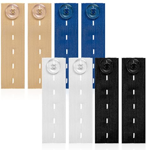 Jeffdad 8pcs Elastic Waist Extenders, Adjustable Elastic Button Extender Waist Extenders Waistband for Jeans Pants Button Extender Women and Men Jeans Dress (4 Colors)