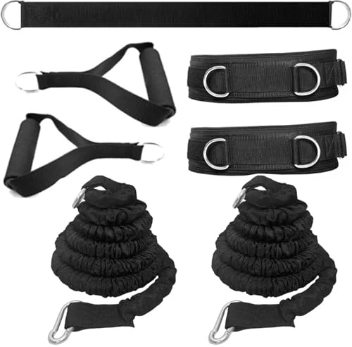 OYINDIZ Resistance Speed Training Set, 8pcs Exercise Explosive Force Bounce Physical Equipment Double Rope Improve Agility Power Strength for Jumping Basketball Tennis Football Volleyball
