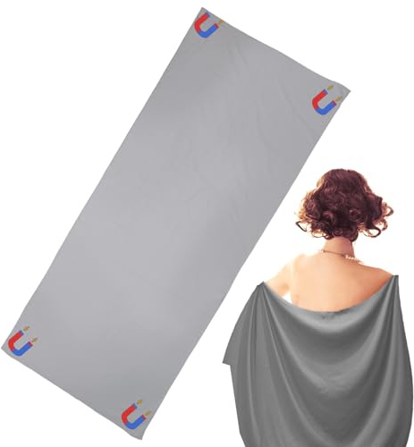 lasuroa Asciugamano Magnetico, 190x75cm Ad Asciugatura Rapida e Resistente Alla Sabbia Telo da Spiaggia per Esterni con Clip Magnetiche per Spiaggia Piscina Yoga Escursionismo (Grigio)