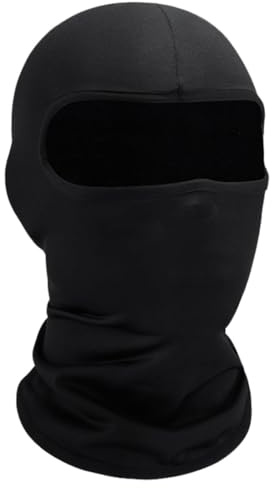 Máscara de pasamontañas, Bufanda de Verano para el Cuello, Protector UV, Bufanda de esquí para Motocicleta Hombre y Mujer(negro)