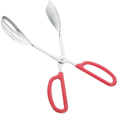 KICHOUSE Pinzas para Ensalada y Pan de Acero Inoxidable con Diseño Antideslizante y Mango de Pvc, Utensilios de Cocina Ideales para Servir Alimentos en Interiores