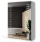 Quavikey® Bathroom Mirror Cabinets with Shaver Socket and LED Light Grey Bathroom Cabinet With Mirror Medicine Storage Wall Mount with Adjustable Shelf and Built-in defogger 500x700 mm
