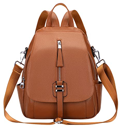 ALTOSY Echtes Leder Rucksack Geldbörse für Frauen Wandelbare Umhängetasche mit Schnalle Klappe