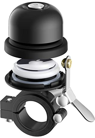 Bicycle Bell for Apple AirTag, Stouchi AirTag Bike Mount GPS Tracker Waterproof Classic Brass Holder Hides Air Tag Under Bike Bell Anti-Theft Fits 0.87 to 1 Inch Bicycle Handlebars 1 Pack