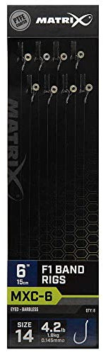 Matrix MXC-6 15,2 cm F1 Band-Rigs ohne Widerhaken, 8 Stück (Sz14-0,145 mm)