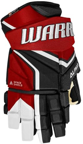 Warrior Alpha LX2 Handschuhe Senior, Größe:14 Zoll, Farben:Schwarz/Rot/Weiss