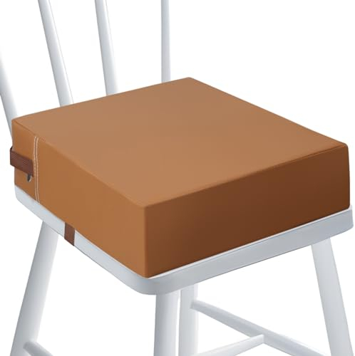 HAWAKA Sitzerhöhung Stuhl Tragbares Boostersitze mit 2 Sicherheits Schnalle Waschbar Sitzerhöhung für Esstisch Baby Booster Sitz Pads Kindersitzkissen (Brown)