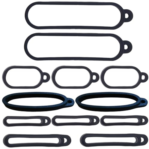 GORGECRAFT 50pcs Anneaux en Caoutchouc de Silicone Anti-Perte Support de Bande 13/16/19/25/55mm Pendentif en Silicone Noir Étuis Réglables Polyvalents Collier Lanière Kit de Transport de Remplacement