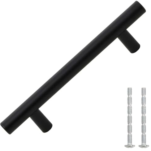 vidaXL Skåphandtag 10 st svart 96 mm rostfritt stål, dörrhandtag, möbelhandtag, draghandtag, lådhandtag, handtag, skåpbeslag, köksskåphandtag