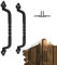 AddGrace 2 Pack Metal Vintage Gate Handle Black with Screws Rustic Door Pull Handle for Garden Gate Shed Wooden Fences Closet Drawer (160mm/6inch)
