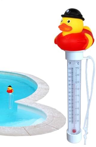 Digital Pool Thermometer - Floating Cute Duck Design, Easy Read Temperature Gauge | Ice Bath Thermometer, Pools Digital Water Thermometer, Floating Thermometer for Outdoor Baths, Swimming Thermometer