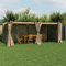 IKAYAA Pérgola de Jardín con Techo Retráctil y Cortinas, Pérgola de Aluminio 6 x 3 m, Cenador de Jardín, Poliéster Resistente al Agua y a UV para Patio Terraza Exterior Taupé