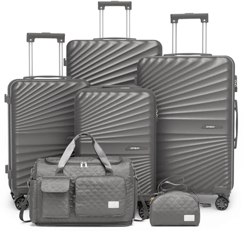 Joyway 6 PCS Set de Valise, ABS Ensemble Bagages à Coque Dure(46/56/66/66/75cm), Valise de Cabine Léger et Durable, avec 4 Roues Pivotantes à 360° et Serrure TSA