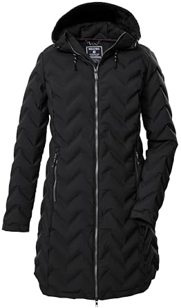 Killtec Mujer Parka acolchada/parka funcional con capucha KOW 14 WMN QLTD PRK, schwarz, 36, 43306-000