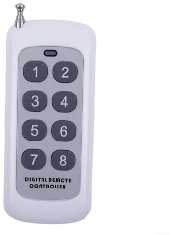 Gdfnmogo Interruptor de control remoto RF de 433 MHz, 8 botones, inalámbrico, universal, para puertas de garaje, puertas eléctricas, cortinas, sistemas de seguridad, material PVC, 12 V
